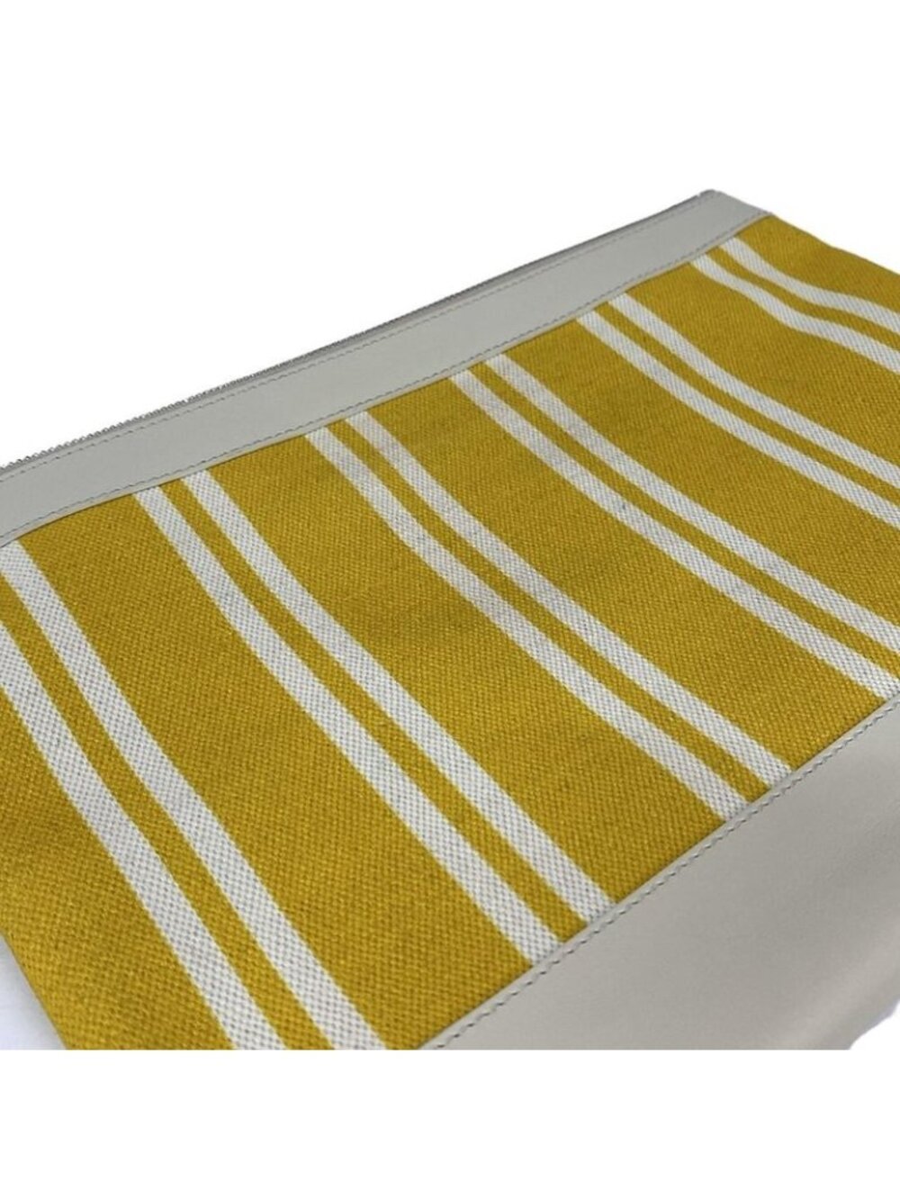 Balenciaga Clutch Navy Clip M Yellow White Leather - Picture 10 of 15